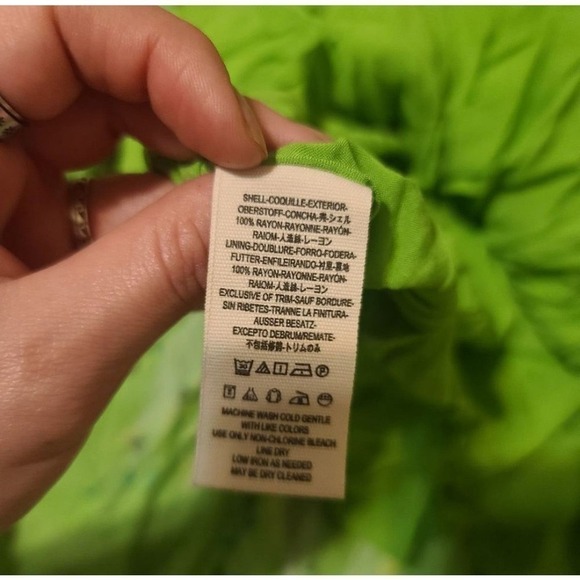 Free people printed green midi dress size 2 xs - Picture 7 of 7